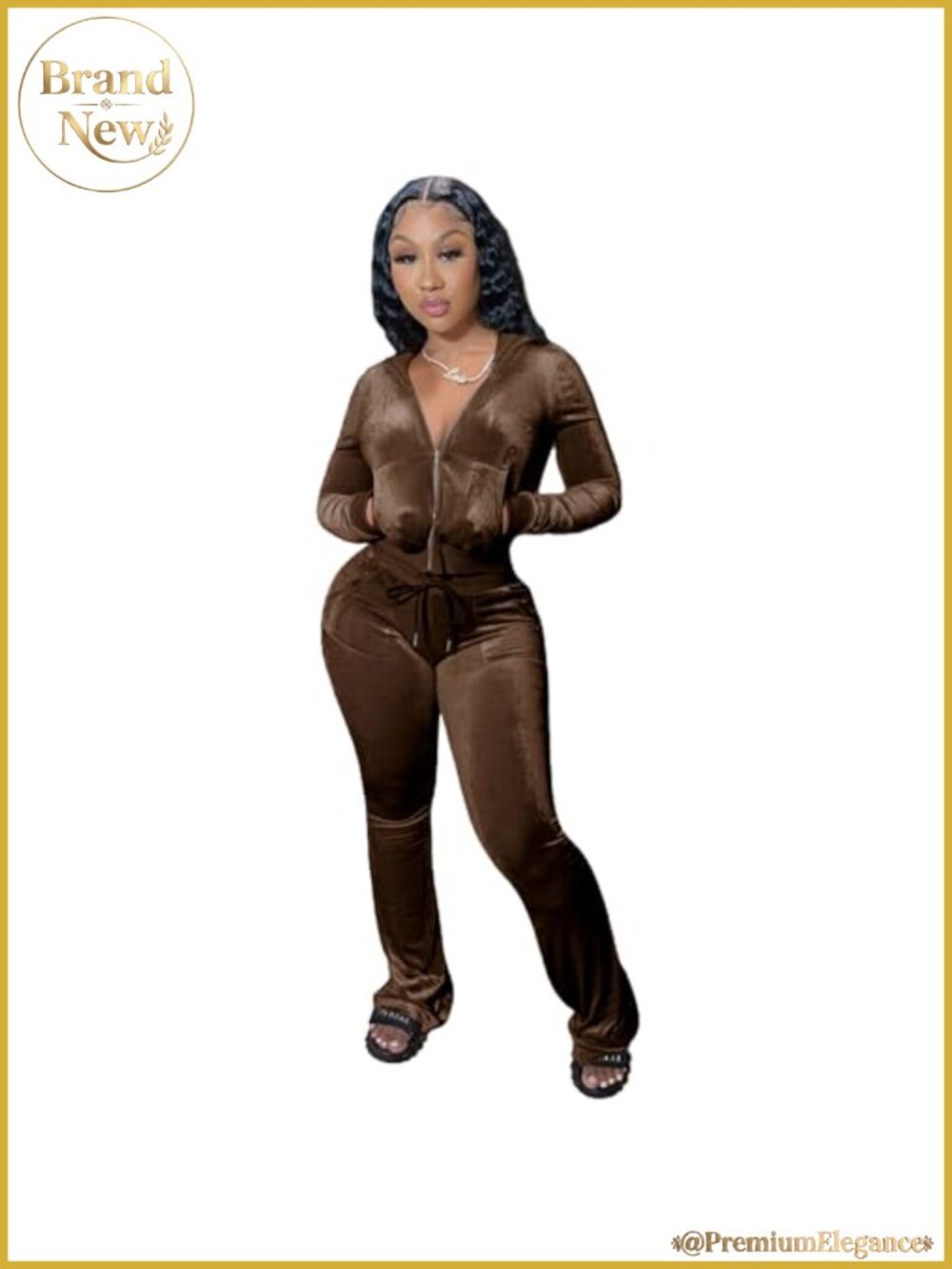 Womens Velour Tracksuit 2 Piece Zip Up Hoodie Flared Pants Lounge Set